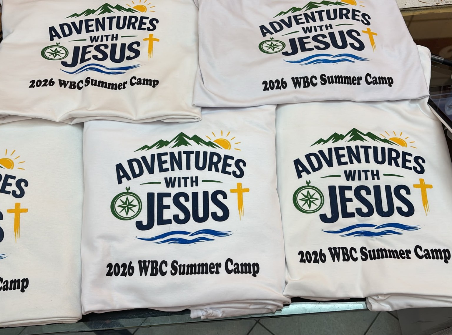 Bulk printed summer camp shirts